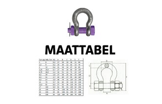 Harpsluiting met bout en moer, EN 13889, U.S. Fred Spec