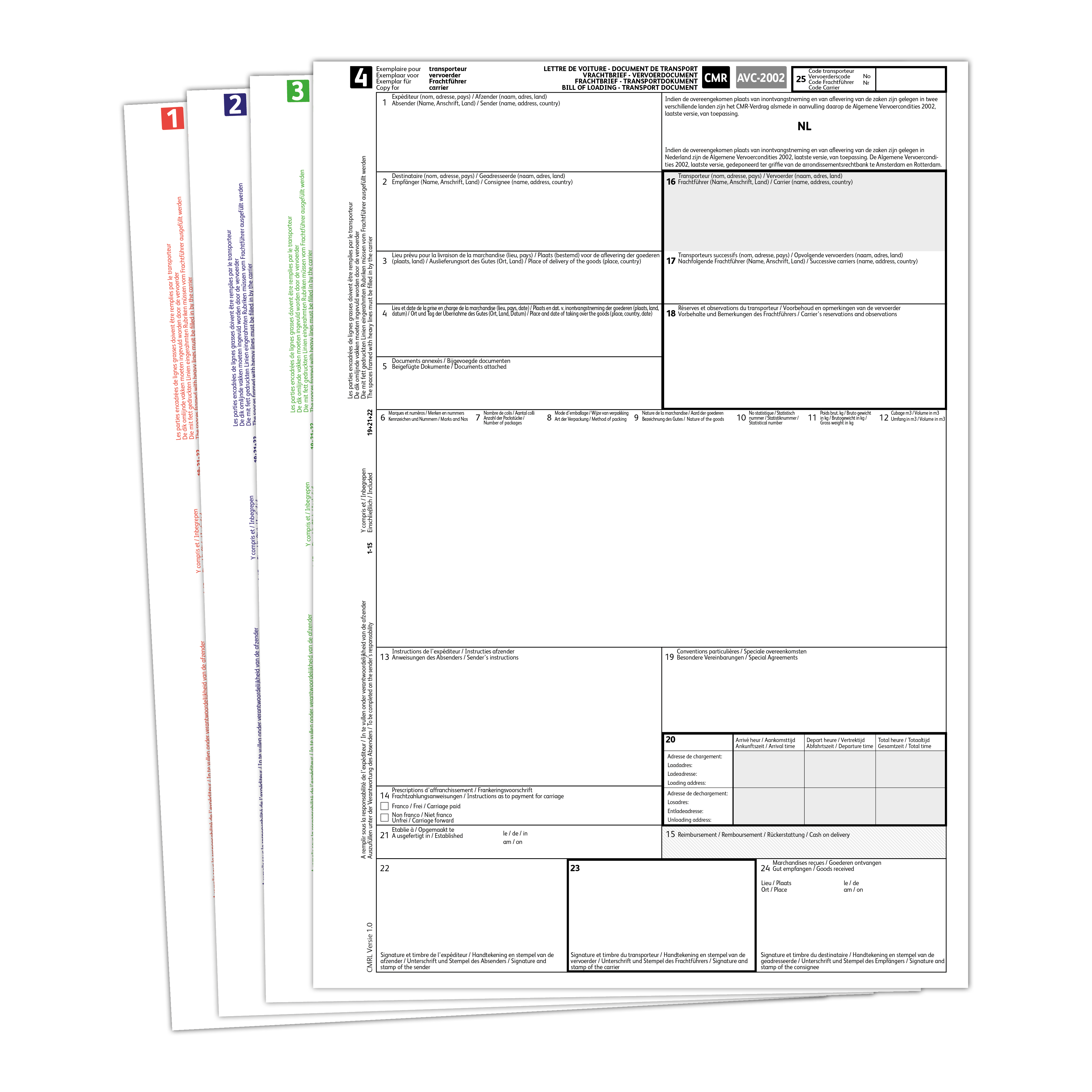 CMR Vrachtbrief Laser 4-voud [4-3-2-1]