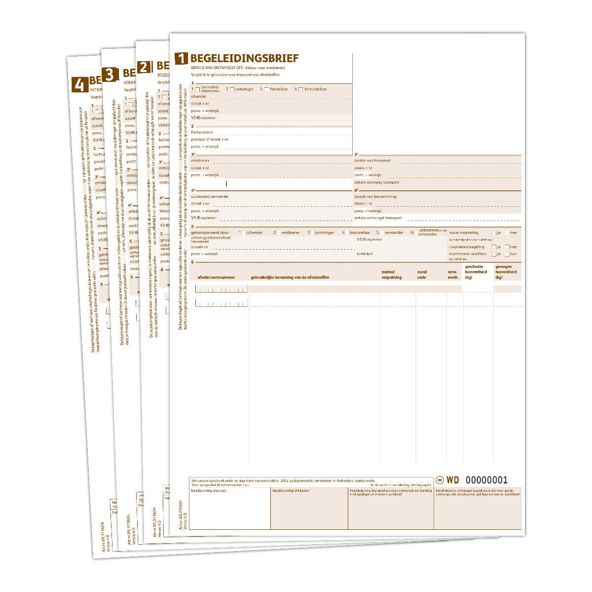 Begeleidingsbrief afvalstoffen Laser 4-voud [1-2-3-4]