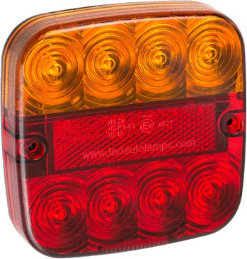 Achterlamp LED Global 8 LEDSmet kentekenverlichting links rechts 12V