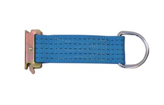 Touwbinder met bindrail-eindfitting en D-oog 15 cm 50 mm