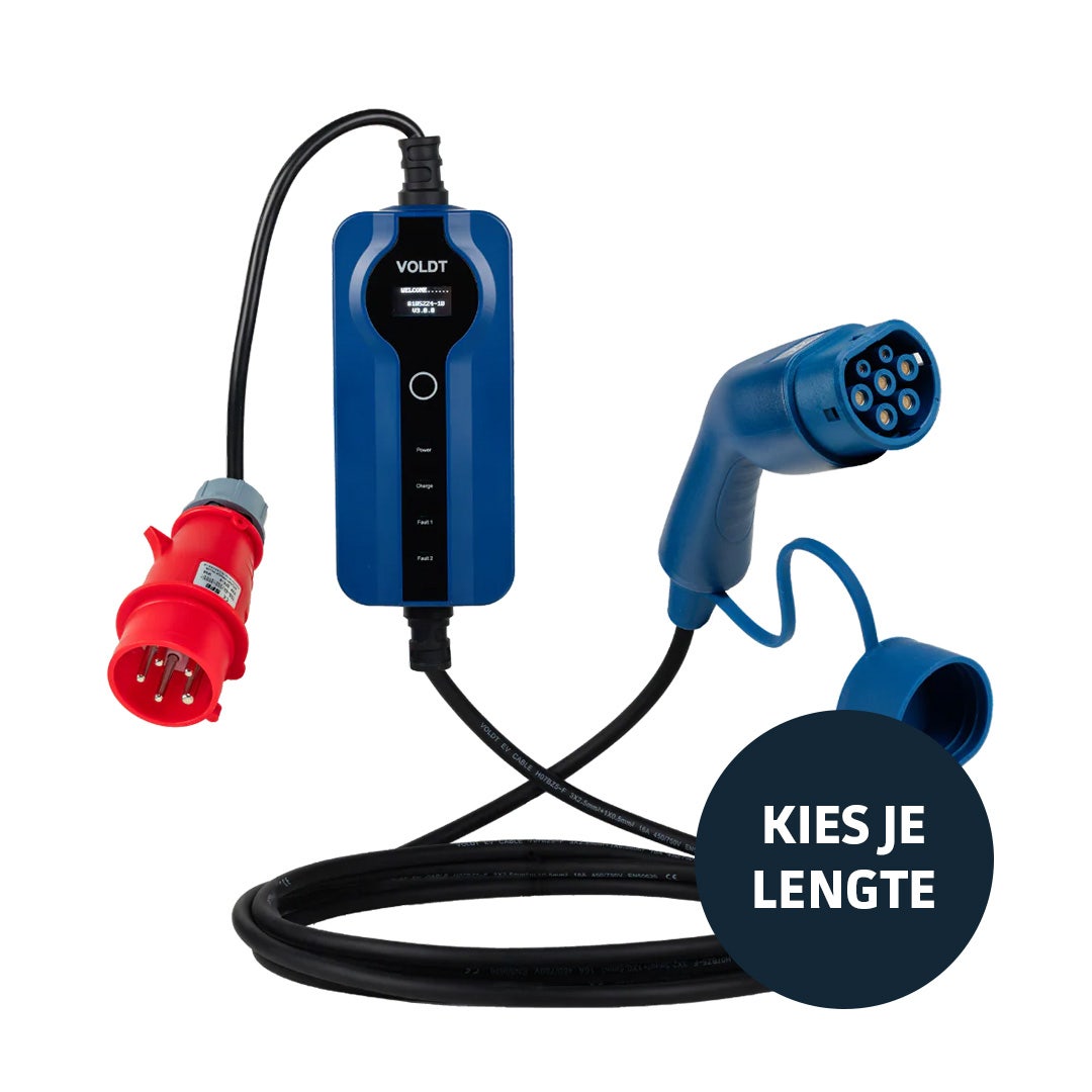 EV laadkabel type 2 16a CEE 3-fase 11kW 8-16a