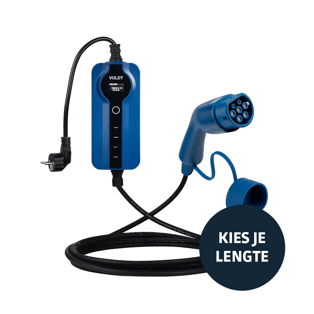 EV laadkabel  type 2 230 V Schuko 1-fase 3,7 kw 8-16a