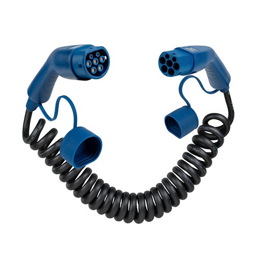 EV laadkabel spiraal Type 2 Mode 3 32A 22kW 8 meter