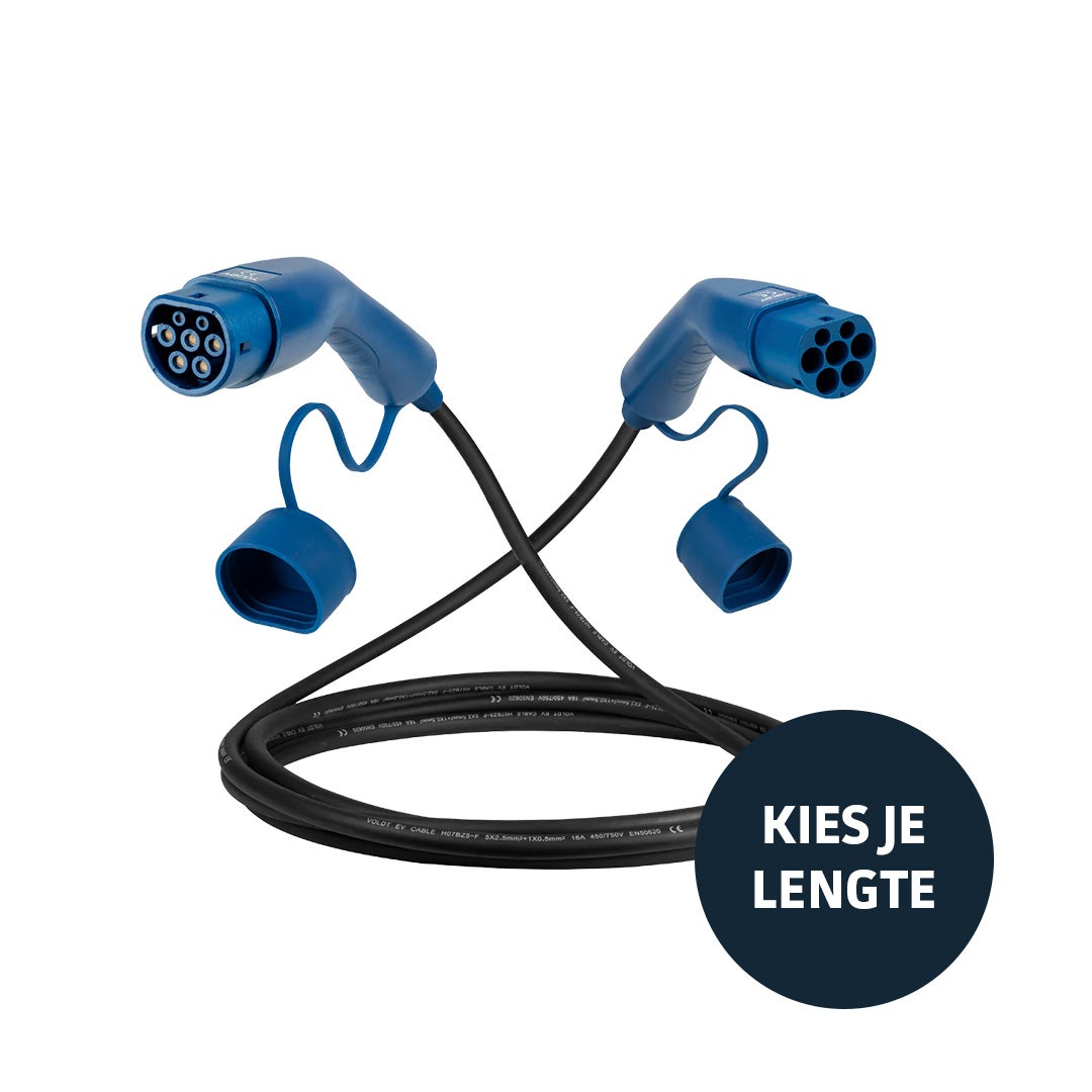 EV laadkabel  type 2 mode 3 16A 22Kw