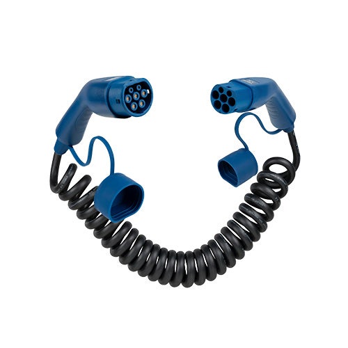 EV laadkabel spiraal Type 2 Mode 3 16A 11kW 8 meter