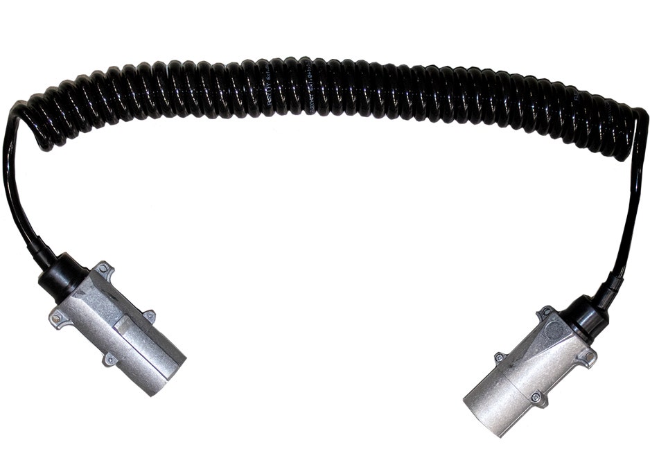 Spiraalkabel verlichting 7-polig 350 cm meter aangevulcaniseerde S-stekkers