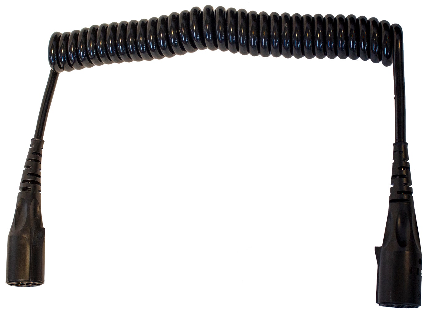 Spiraalkabel verlichting 7-polig 350 cm  met aangevulcaniseerde N-stekkers