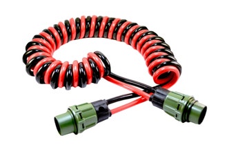 NATO spiraalkabel 2-polig 400 cm met NATO stekkers