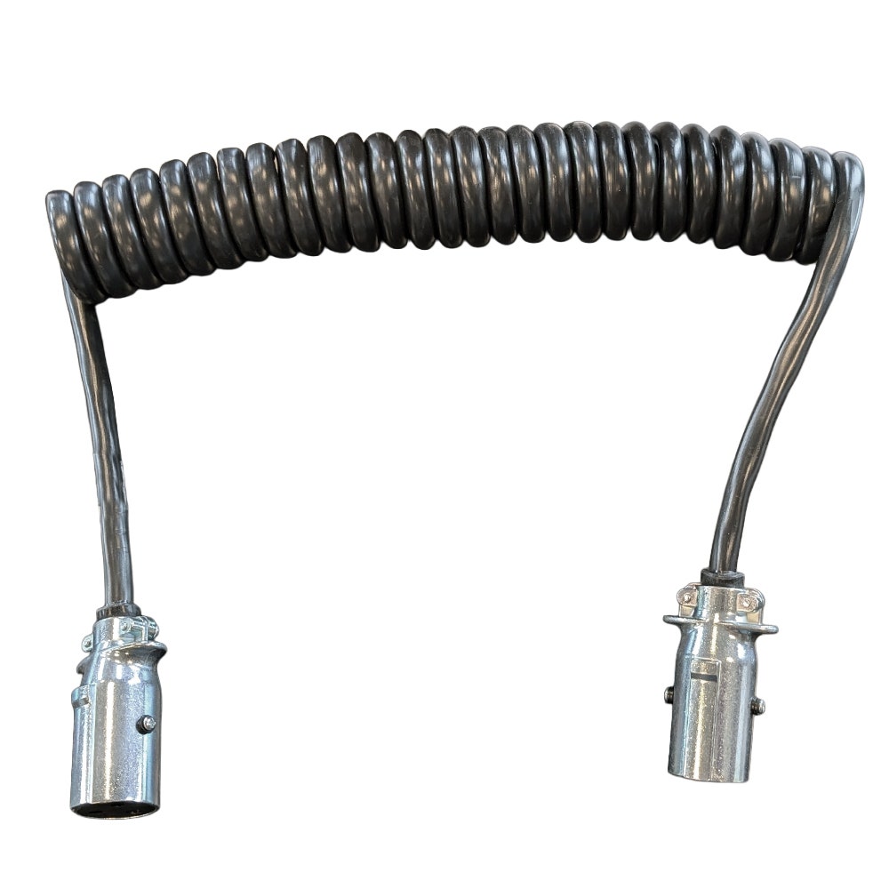 Clang spiraalkabel 2x3-polig 300 cm aangemonteerde metalen stekkers 