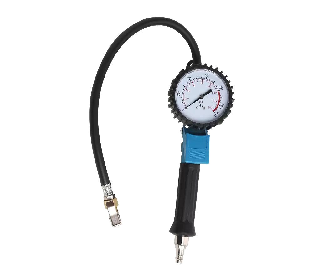 Bandenpomp drukmeter met slang (vulpistool)