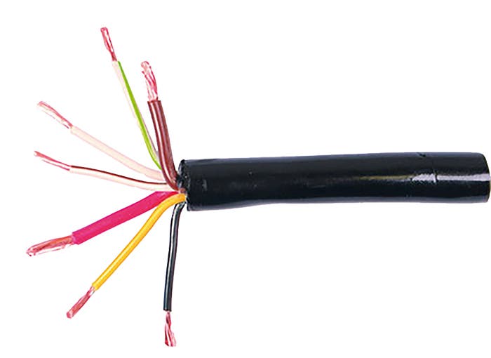 Spiraalkabel 7-aderig 2500 cm  zonder stekkers