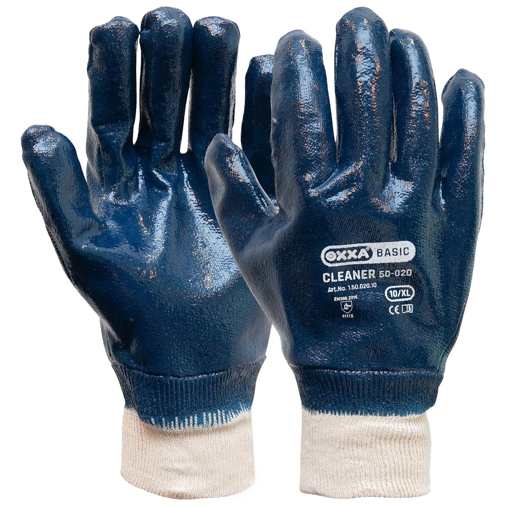 Werkhandschoen OXXA Cleaner M-Trile NBR 50-020 maat 10 blauw/wit