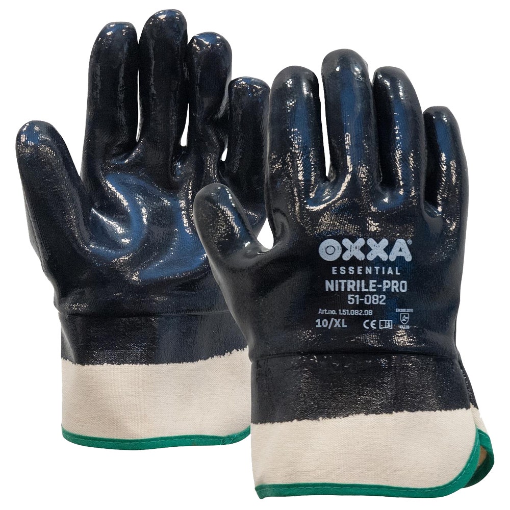 Werkhandschoen OXXA Nitrile pro 51-082 maat 10 blauw/wit