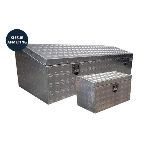 Opbouwkisten aluminium met afsluitbaar schuin deksel