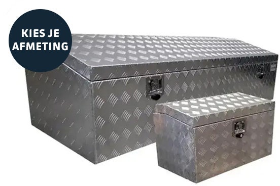 Opbouwkisten aluminium met afsluitbaar schuin deksel