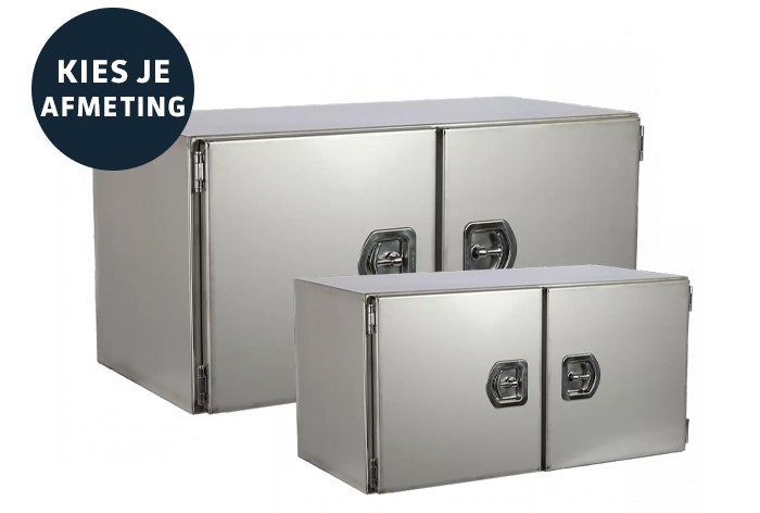 Onderbouwkisten RVS compleet mat met dubbele deuren