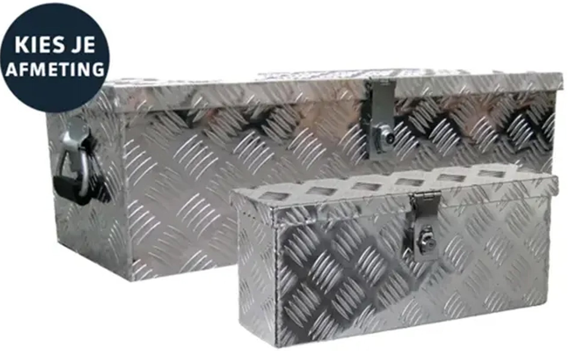 Disselbakken aluminium met afsluitbaar plat deksel