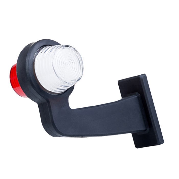 Breedtelamp LED Gylle haaks rood/wit Ø73 mm 12-24V