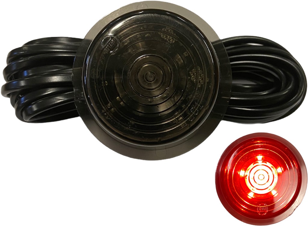 Lensunit LED Gylle Rood Black-Line/Smoke 12-24V