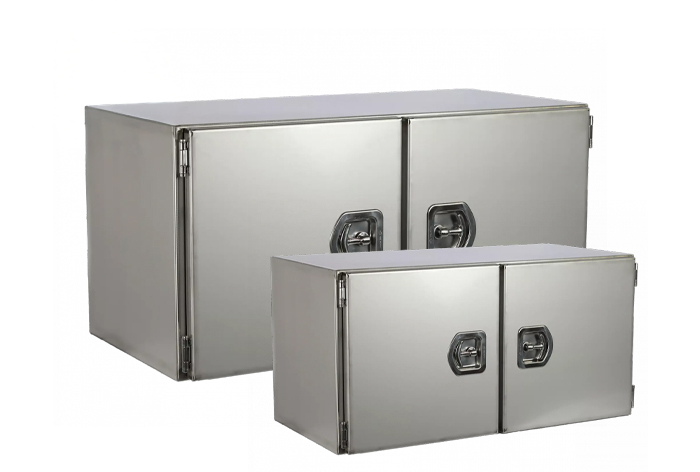 Onderbouwkisten RVS compleet mat met dubbele deuren