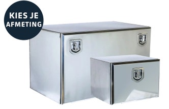 Onderbouwkisten RVS body mat deksel gepolijst met klep.
