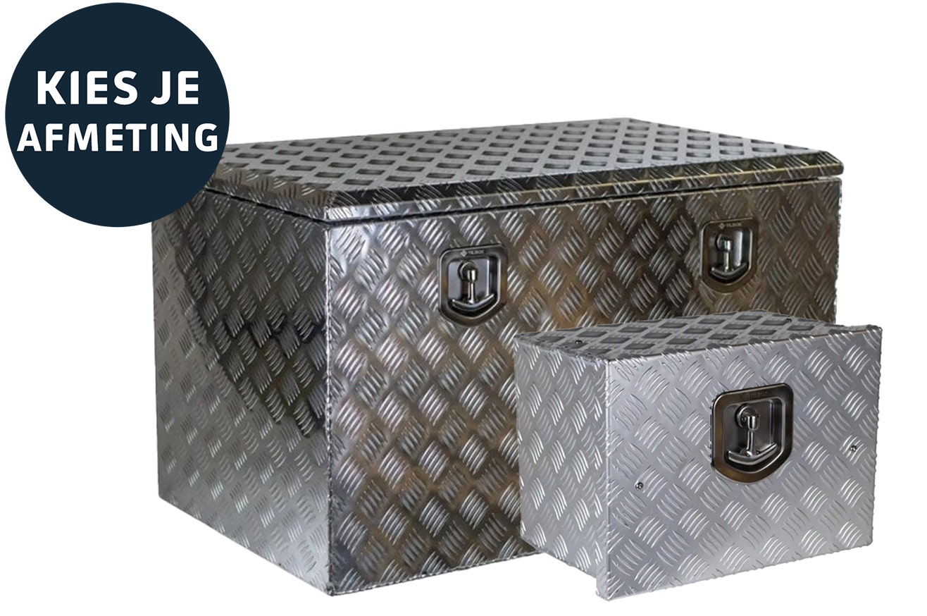 Onderbouwkisten aluminium traanplaat met klep.
