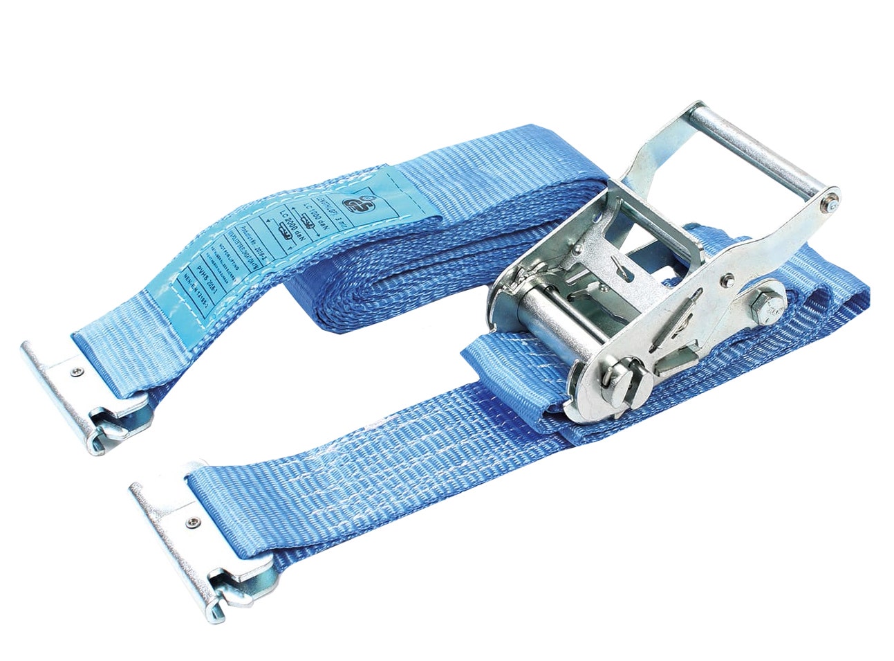 Spanband met ratel en bindrailfittingen 2000 daN 5 meter 50 mm