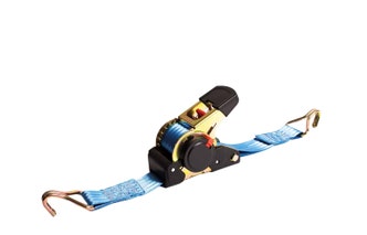 Zelfoprollende spanband blauw, 4 m.